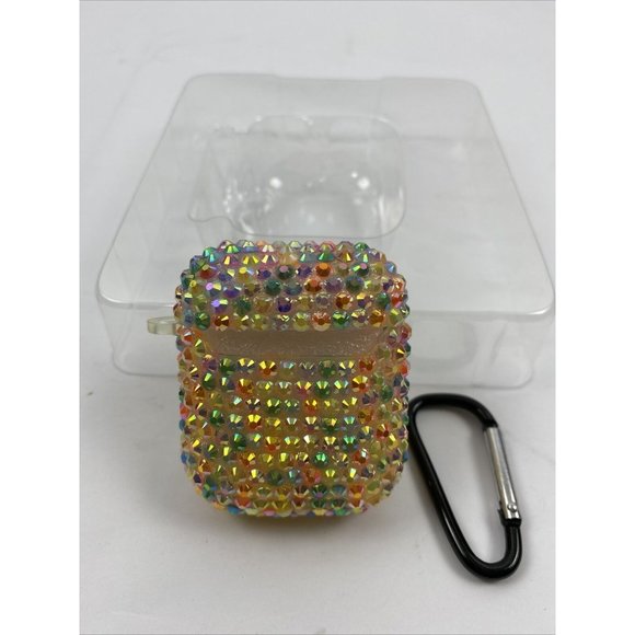 Crystal Shell Case Fits Air Pod Handmade With Multicolor Rhinestones - Picture 3 of 6